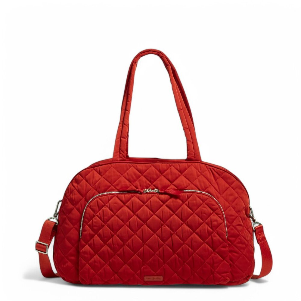 Vera Bradley Weekender Travel Duffel Bag Cardinal Red Performance Twill Carry On - Picture 1 of 12